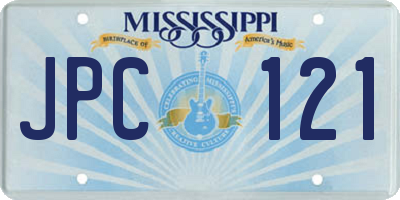 MS license plate JPC121