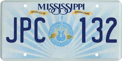 MS license plate JPC132