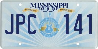 MS license plate JPC141