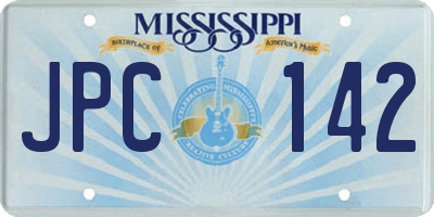 MS license plate JPC142