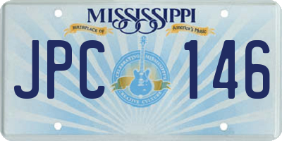 MS license plate JPC146