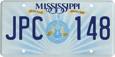 MS license plate JPC148