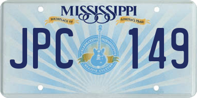 MS license plate JPC149