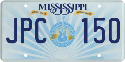 MS license plate JPC150