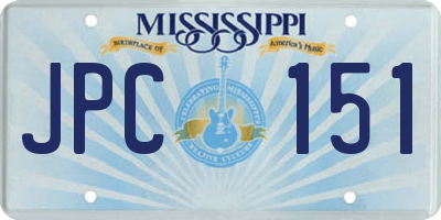 MS license plate JPC151