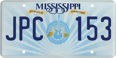 MS license plate JPC153