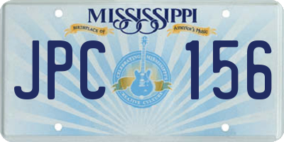 MS license plate JPC156