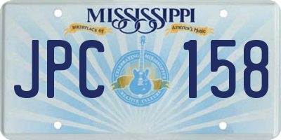 MS license plate JPC158