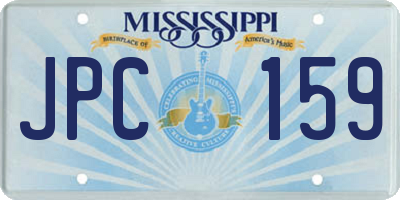 MS license plate JPC159
