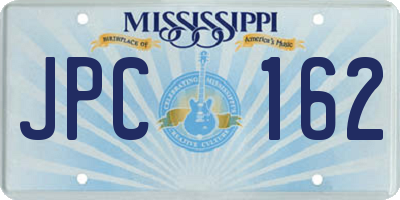 MS license plate JPC162