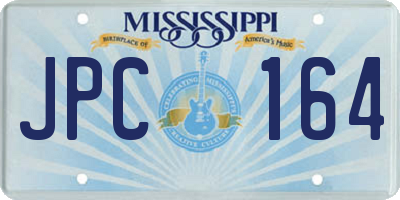 MS license plate JPC164