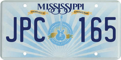 MS license plate JPC165