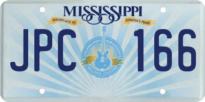MS license plate JPC166