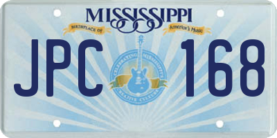 MS license plate JPC168