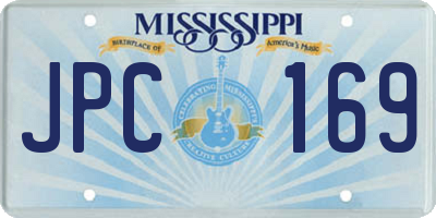 MS license plate JPC169