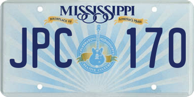MS license plate JPC170