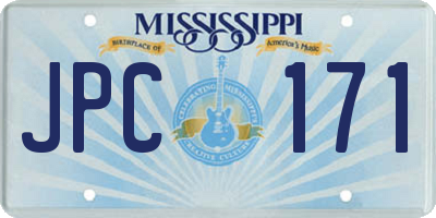 MS license plate JPC171