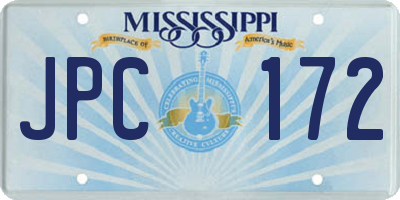 MS license plate JPC172