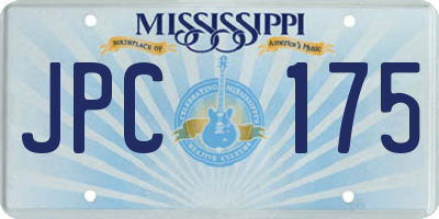 MS license plate JPC175