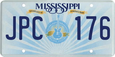 MS license plate JPC176