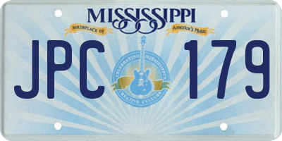 MS license plate JPC179