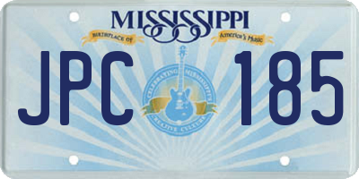 MS license plate JPC185