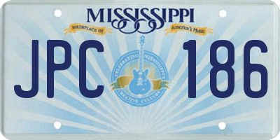 MS license plate JPC186