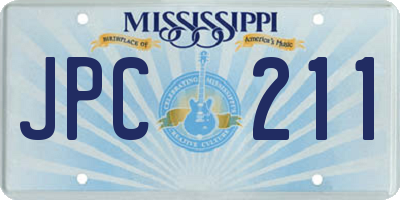 MS license plate JPC211