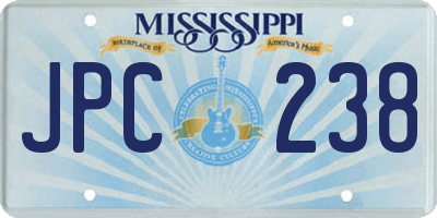 MS license plate JPC238