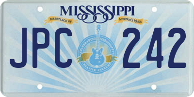 MS license plate JPC242