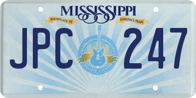 MS license plate JPC247
