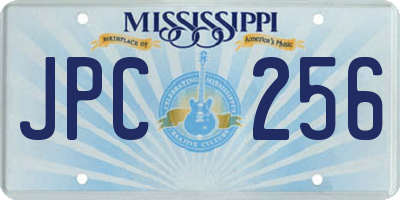 MS license plate JPC256