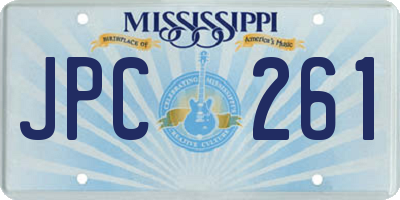 MS license plate JPC261
