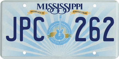 MS license plate JPC262