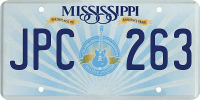 MS license plate JPC263
