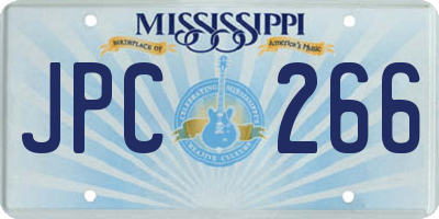 MS license plate JPC266