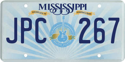 MS license plate JPC267