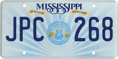 MS license plate JPC268