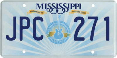 MS license plate JPC271