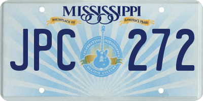 MS license plate JPC272