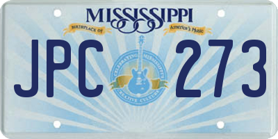 MS license plate JPC273