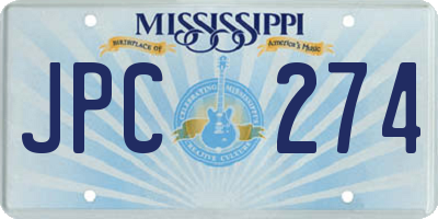 MS license plate JPC274