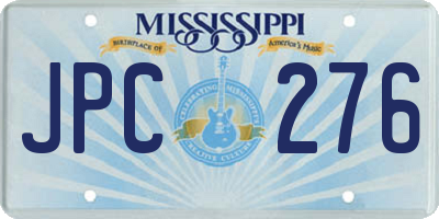 MS license plate JPC276