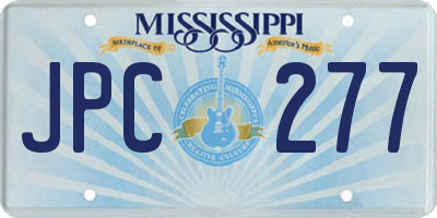 MS license plate JPC277