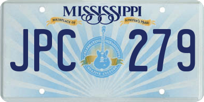 MS license plate JPC279