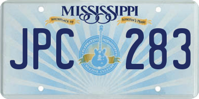 MS license plate JPC283