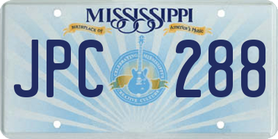 MS license plate JPC288