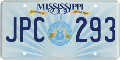 MS license plate JPC293