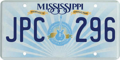 MS license plate JPC296