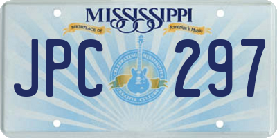 MS license plate JPC297
